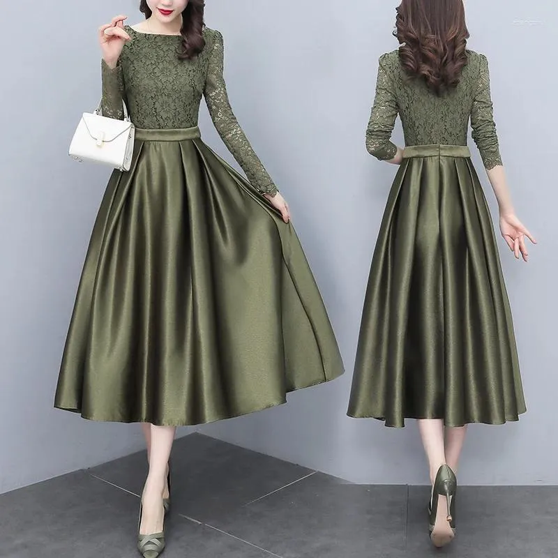 DHgate.com:Retro Lace Splice Dress | Elegant Long Sleeve