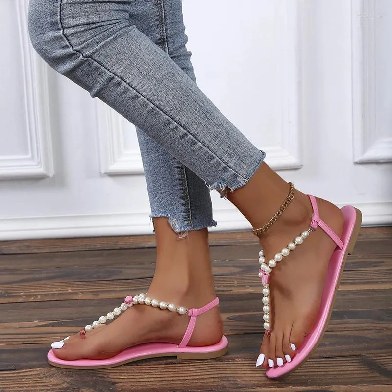 DHgate.com:2024 Summer Pearl String Bead Sandals | Flip Flop 