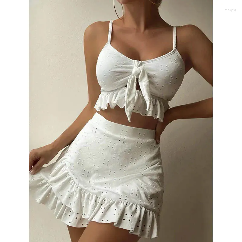 Womens Ruffle Beach Skirted Swimsuit M S Set With Bodycon Skirt And Bow Detail From Maoyiyi 20.52 DHgate.Com