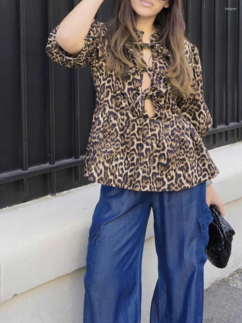 leopard print peplum blouse