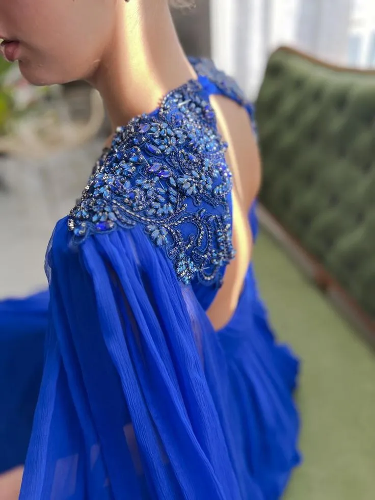 Arabic Royal Blue Chiffon Evening Dress with Crystal Beaded Front Slit and Open Back Long A-Line Prom Gown from Dhgate Evening Dresses - price 146.24 Arabic Royal Blue Chiffon Evening Dress with Crystal Beaded Front Slit and Open Back Long A-Line Prom Gown from Dhgate Evening Dresses - price 146.24