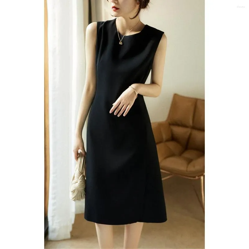 2024 Summer Womens Classic Retro Tailored Slim Sleeveless Simple  