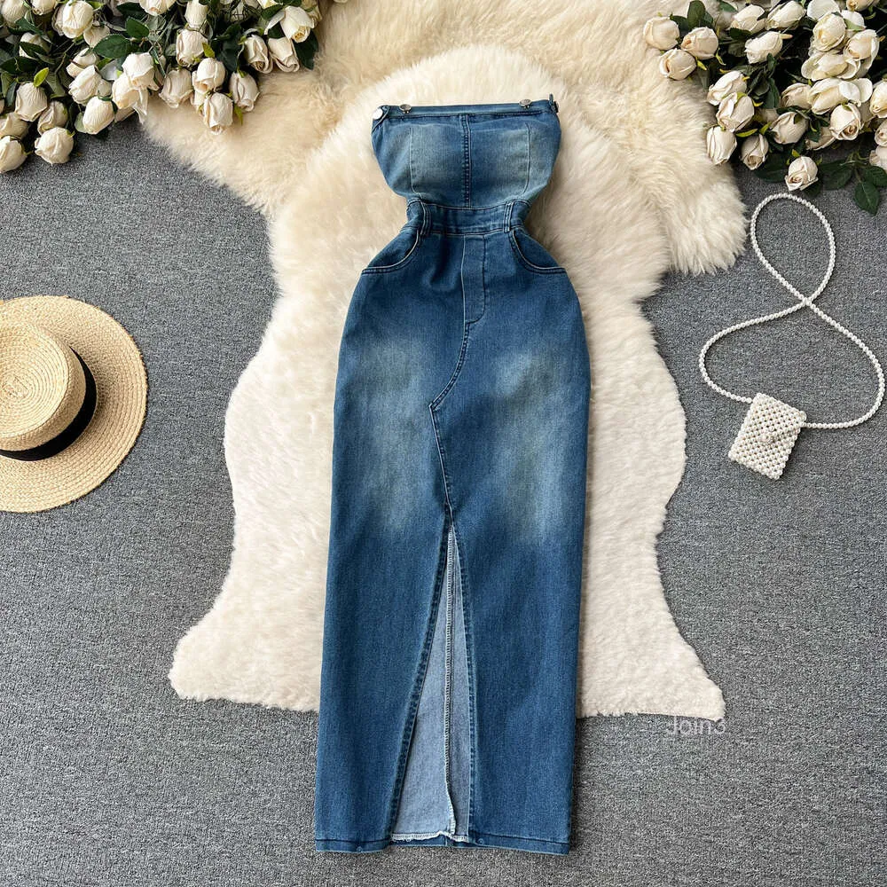 denim dress with slit Button Up Sleeveless Denim Romper Medium main image 0