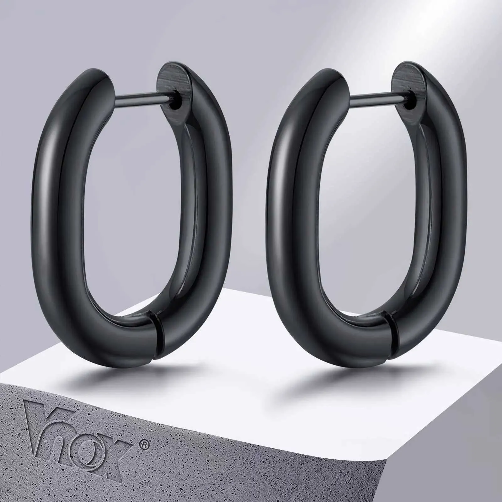 Vnox Mens Geometric Hoop Earrings Round, Square, Triangle Vnox Mens Geometric Hoop Earrings Round, Square, Triangle