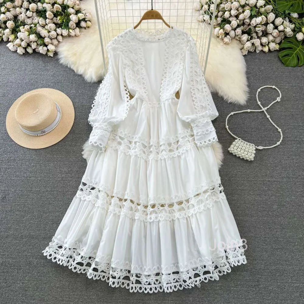 fitted lace wedding dress Ruched Printed Notched Long Sleeve Maxi Dress Taupe / S main image 1