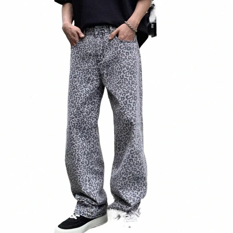 DHgate.com:Leopard Print Jeans for Men, Baggy Trousers