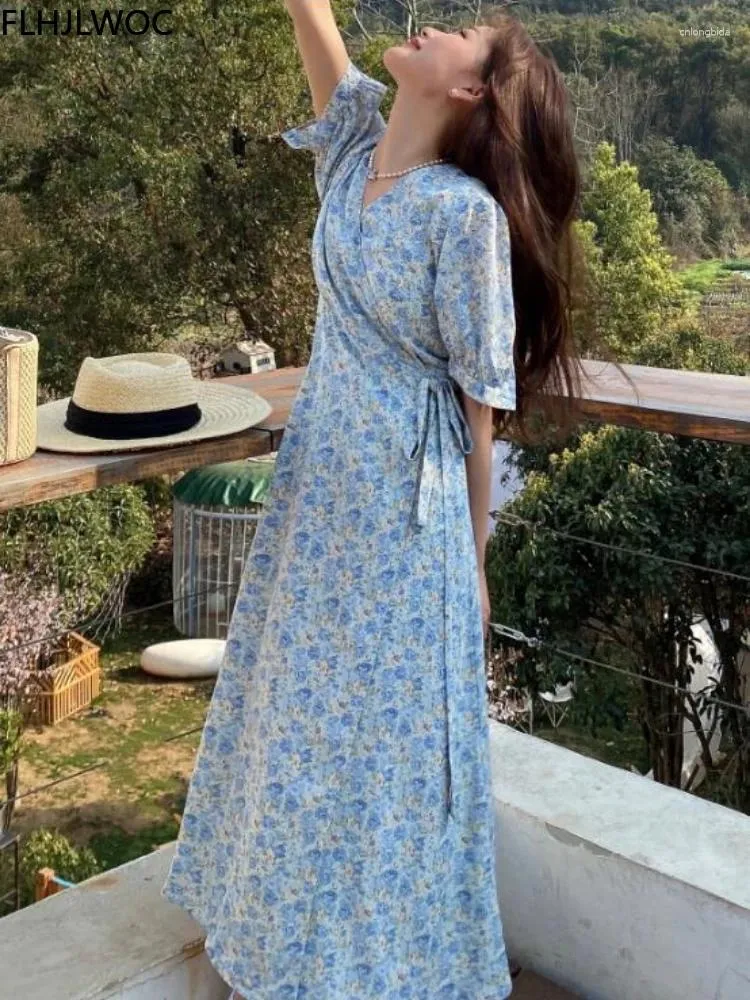 Party Dresses Summer Short Sleeve A-Line Floral Robe Vintage Korean Japanese  Style for Women from Dhgate Urban Sexy Dresses - price 32.45