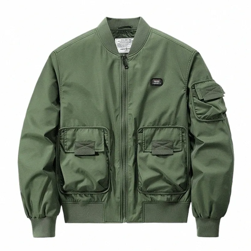 Mens Bomber Jacket: Durable Windbreaker Coat for Spring, Autumn