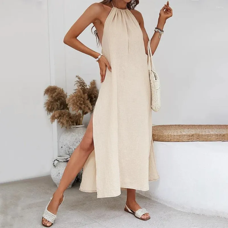 Casual Cotton Midi Dress Women Halter Neck Pullover Summer Beach Party from  Dhgate Basic & Casual Dresses - price 40.74