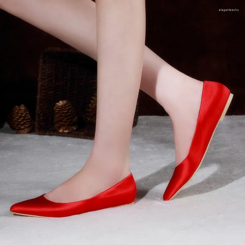 Shoes Casual Red Ballet Flats Wide Width Red Pointed Toe Flats For