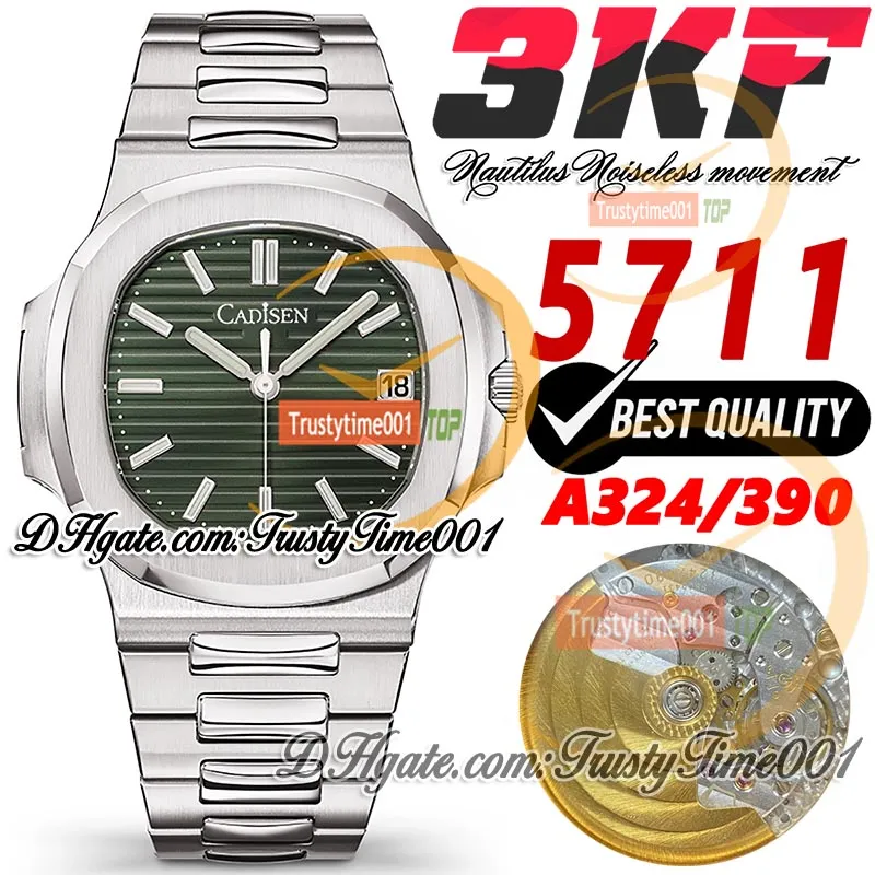 Mens Automatic Mechanical Watch 3KF V4 5711: Ultrathin Green Dial