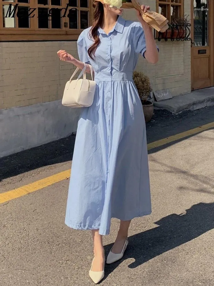 light blue shirt dress women Shoals Denim Maxi Shirt Dress in Light Indigo main image 1