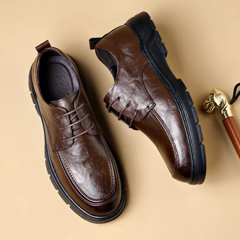 Leather Shoes Chunky Formal Shoes Mens Thick Sole Dress Shoes Leather British Formal Business Shoes Leather Shoes Chunky Formal Shoes Mens Thick Sole Dress Shoes Leather British Formal Business Shoes