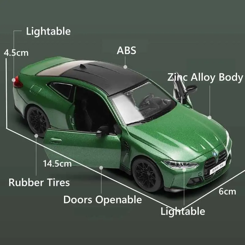 Modèle Réduit BMW M4 G82 échelle 1:32 - Diecast Vert - Marque CaiPo - Neuf
