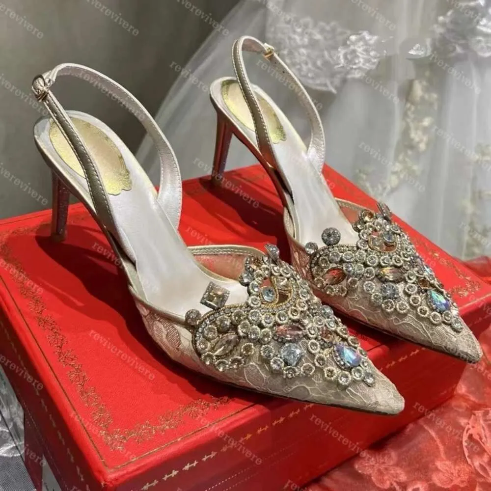 Luxury Rhinestone Slingback Heels for Women: Elegant Pointed Toe High Heel  Sandals for Formal Events