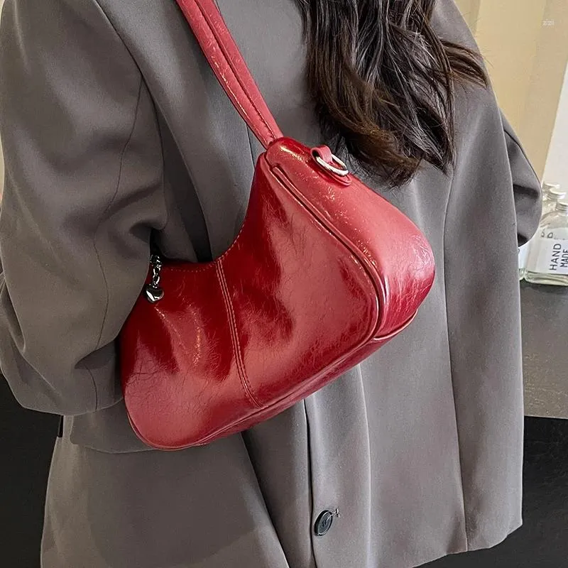 Totes Red Y2K Hobos Shoulder Crossbody Bags For Women Handbag And Purses 2024 Ladies Messenger Trendy Design
