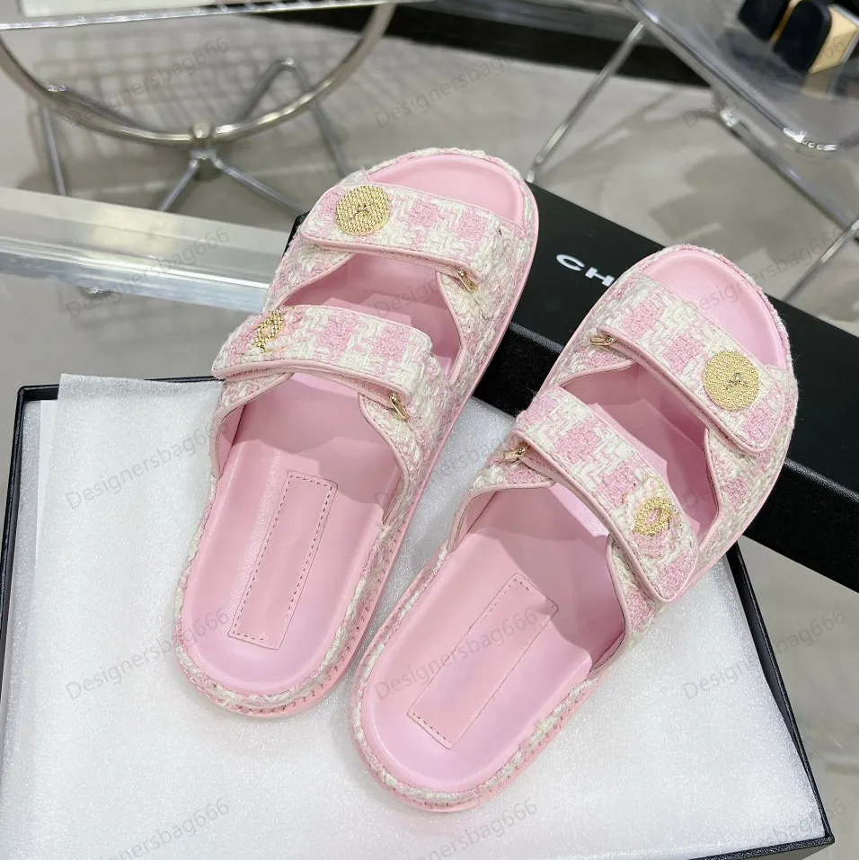 Bulk Womens Mules: Designer Tweed Slip On Sandals With  display picture 3