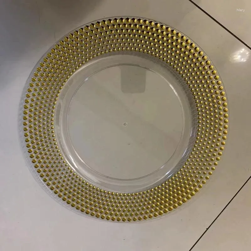 13 Gold Beaded Plastic Charger Plates Bulk 100 Elegent Pearl Dinnerware For Wedding From Hilery 392.21 DHgate.Com