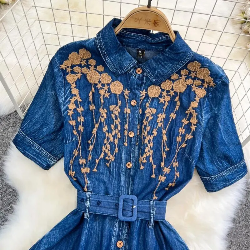 Womens Denim Dress M-2XL Cotton Turn-Down Collar Short Sleeve Single  Breasted Ankle-Length Slim Fit Maxi from Dhgate Urban Sexy Dresses - price  62.79