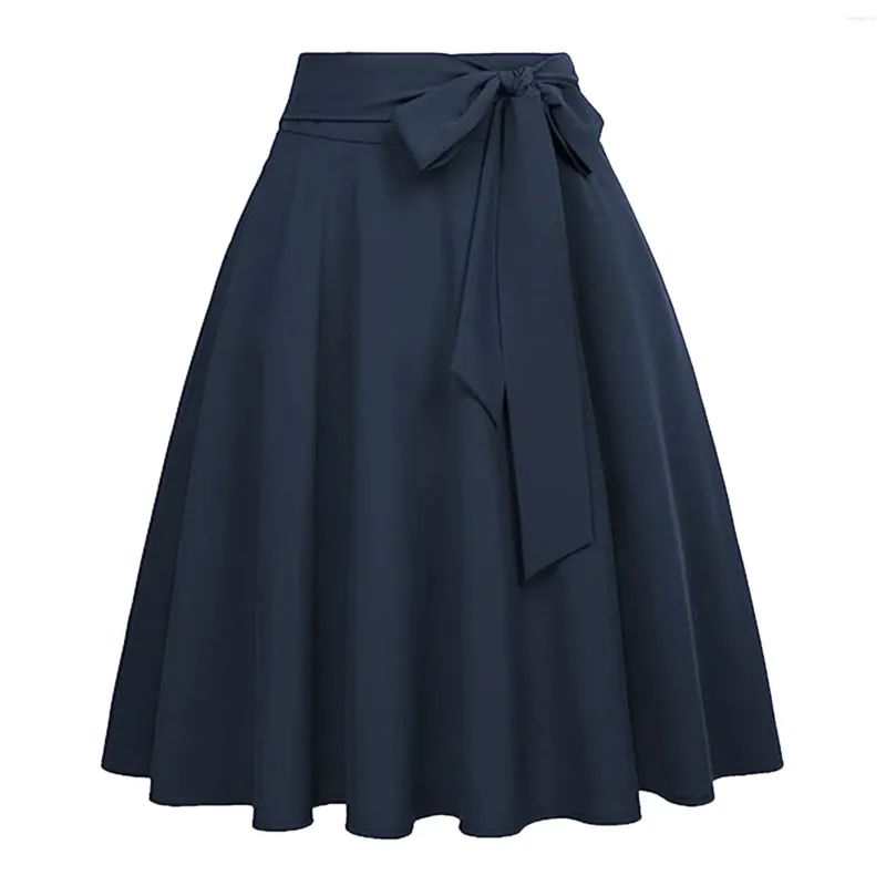 INSTANTFUNK★Belted Midi Skirt★A Line Flare★人気早期完売 Womens High-Waisted Belted Solid A-Line Flared Midi Skirt