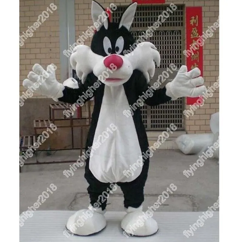 Halloween Cute Black Cat Mascot Costume Adult Size Cartoon Anime Theme ...
