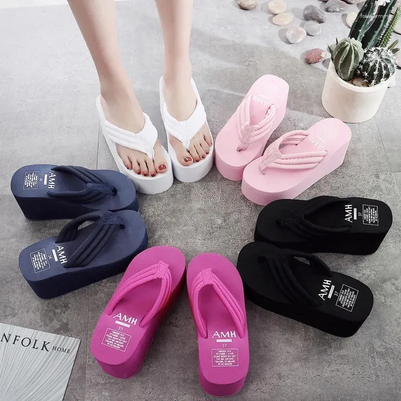 Summer Wedge flops for Women Chunky Waterproof and Sexy with 8cm High Heel
