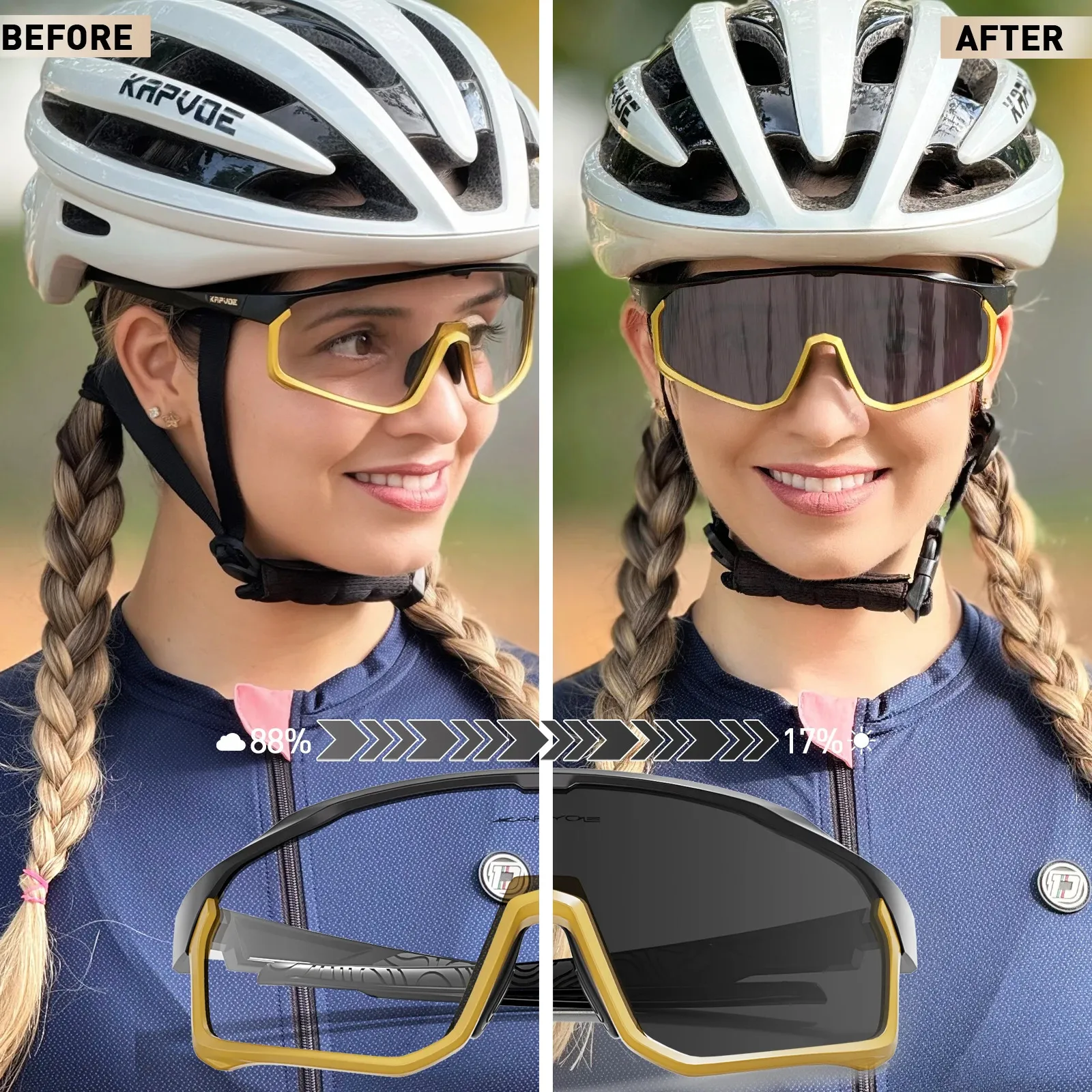 Photochromic mountain bike glasses online