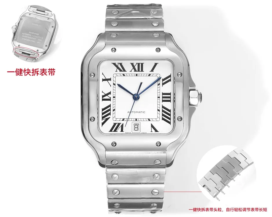 Luxury Mens Watch With Automatic Mechanical Movement Steel Case  