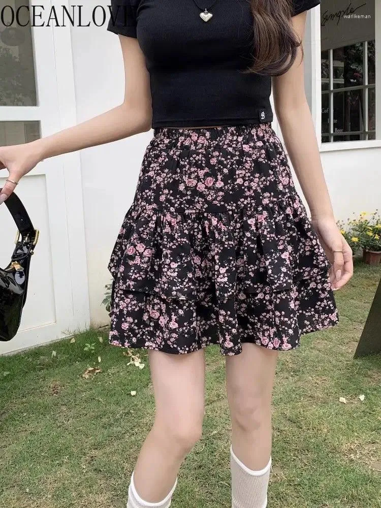 Floral chiffon mini skirt discount