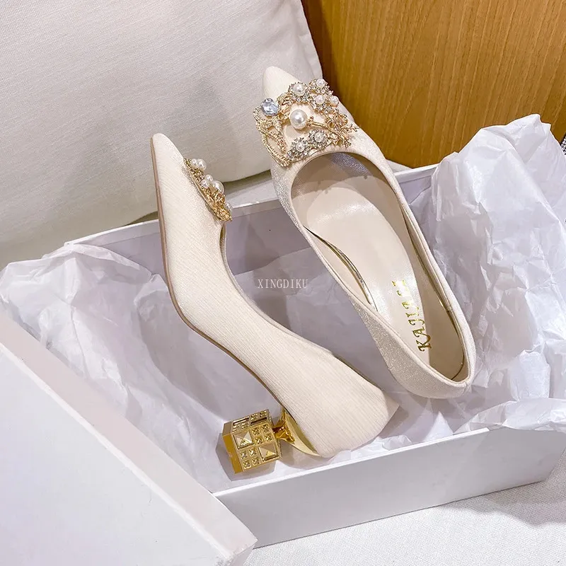 Autumn Ladies High Heels Pointed Toe Shaped Heel High 5cm And 7cm