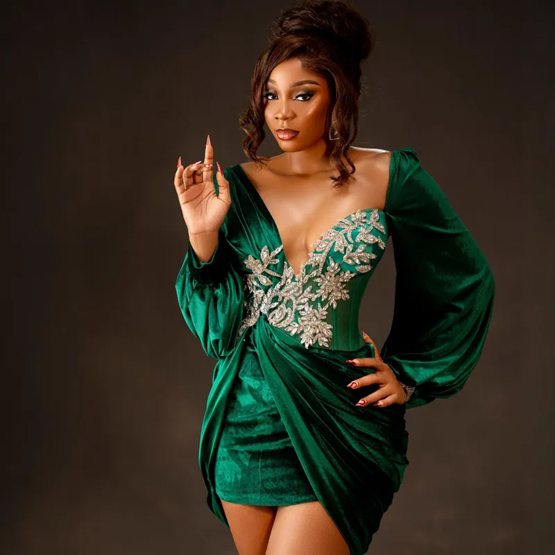 Green silk cocktail dress sale