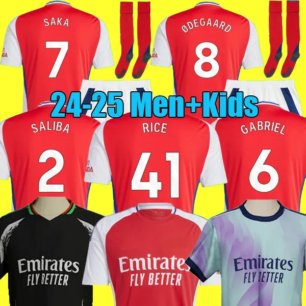 Arsenal FC 2024 Soccer Jersey for Men and Kids Saliba 24 25 Odegaard Jesus Saka