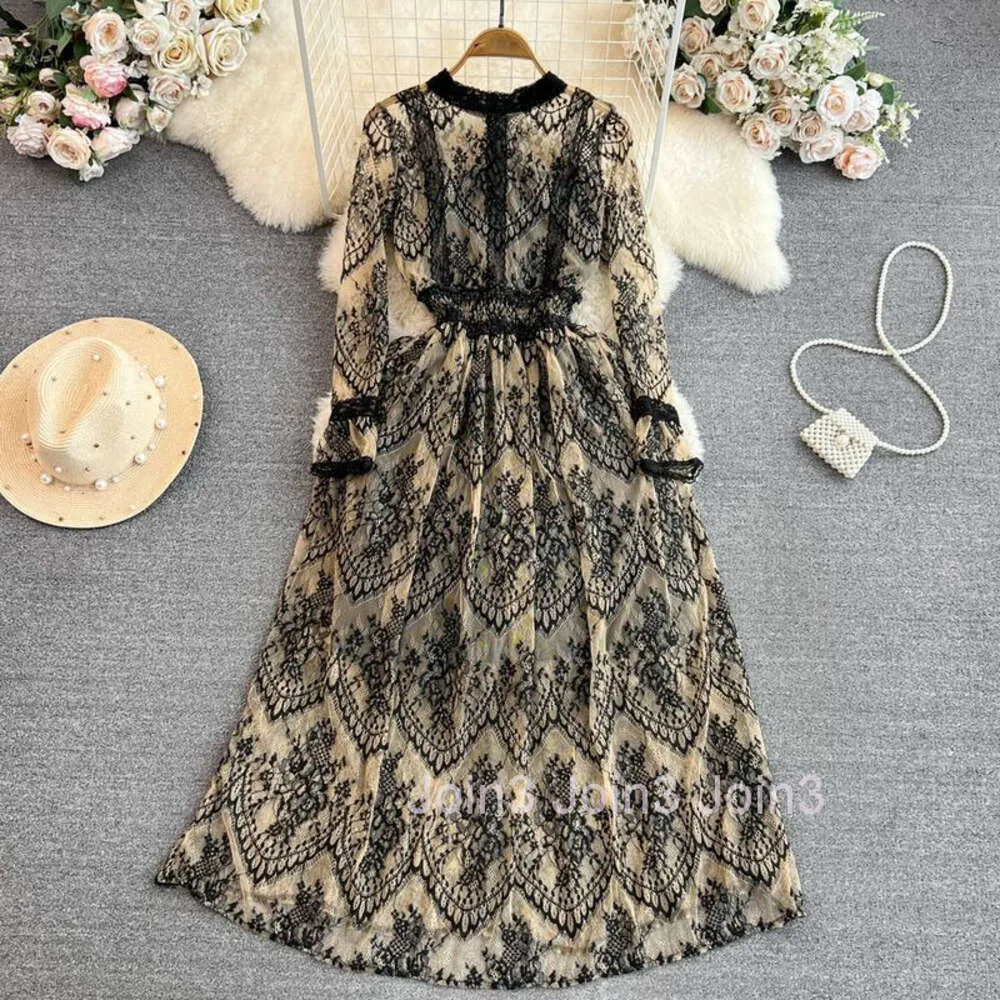 A-line Long Sleeve Lace Dress with Empire Waist and Round Neck for Winter  from Dhgate Basic & Casual Dresses
