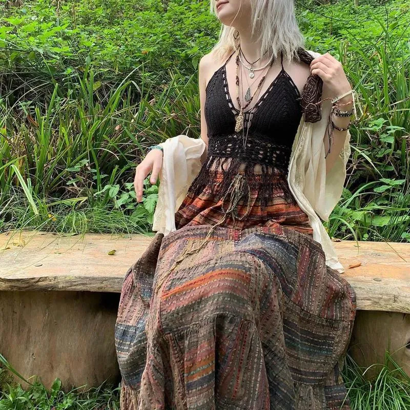 Vintage High Waist Printed A Line Maxi Boho Skirts Long For Women 90s Fashion Streetwear Clothing With Fairy Grunge And Mid Length Hemline From Yangyangg 17.13 DHgate.Com