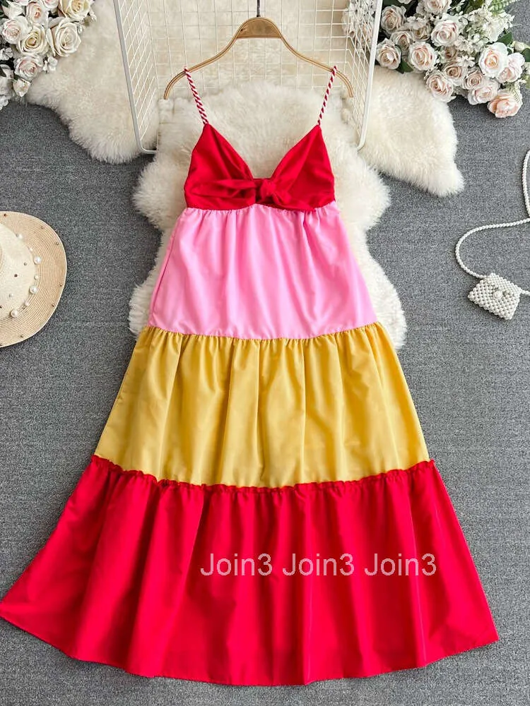 Bali Thailand Sanya Beach Resort A-line Sling dress - Contrast Loose Fit for Summer Tourism Wear Bali Thailand Sanya Beach Resort A-line Sling dress - Contrast Loose Fit for Summer Tourism Wear