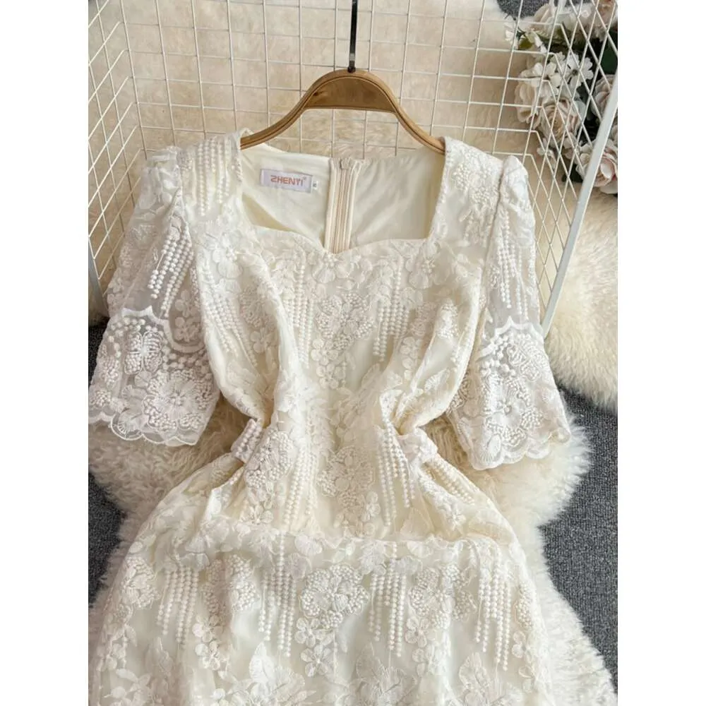 French Sweet Lace Dress Summer New Bubble Sleeves... From Join3, $38.7 |  DHgate.Com