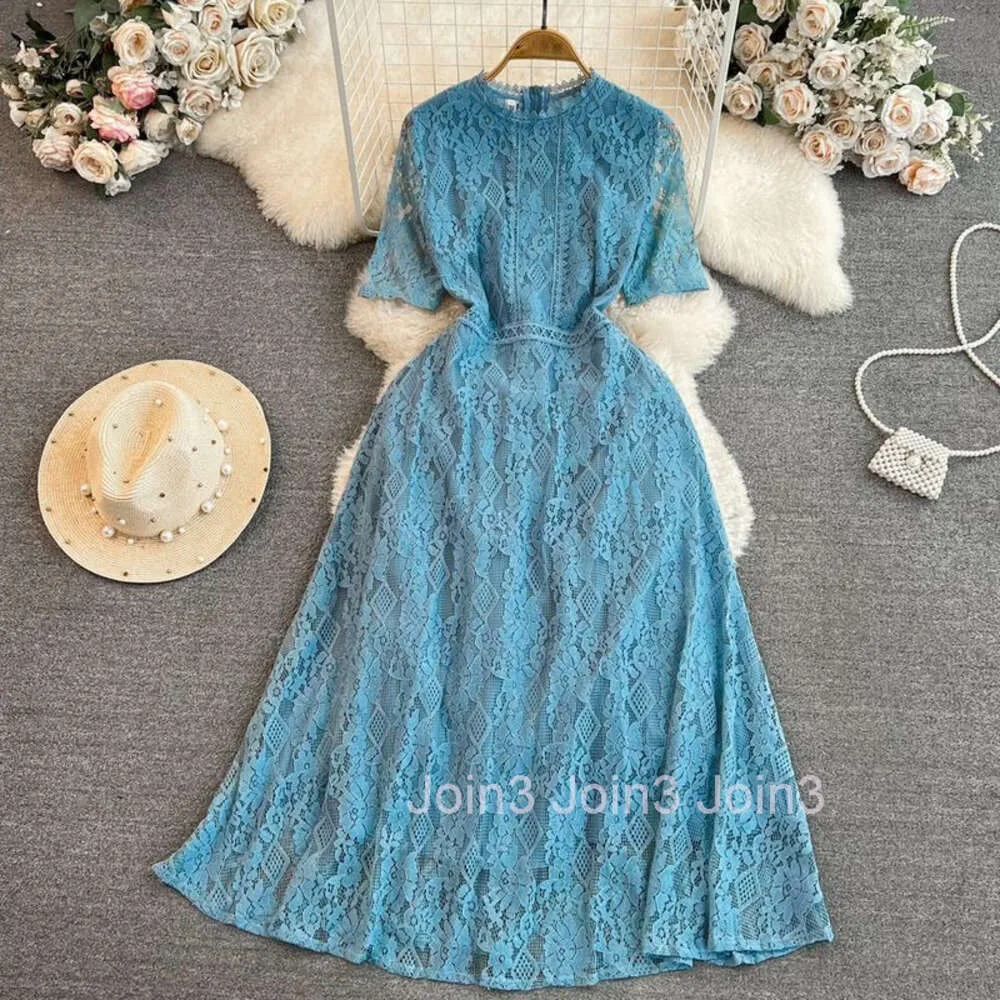 sachin and babi light blue dress Floral Lace Empire Waist Maxi Dress – Hidden Harmony main image 1