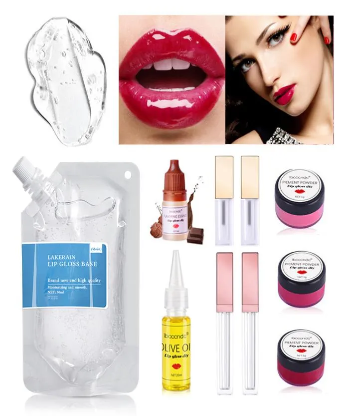 50ml Lip Gloss Base Versagel DIY Lip Gloss Set Moisturizing Lipgloss Base Pigment Powder Fruit