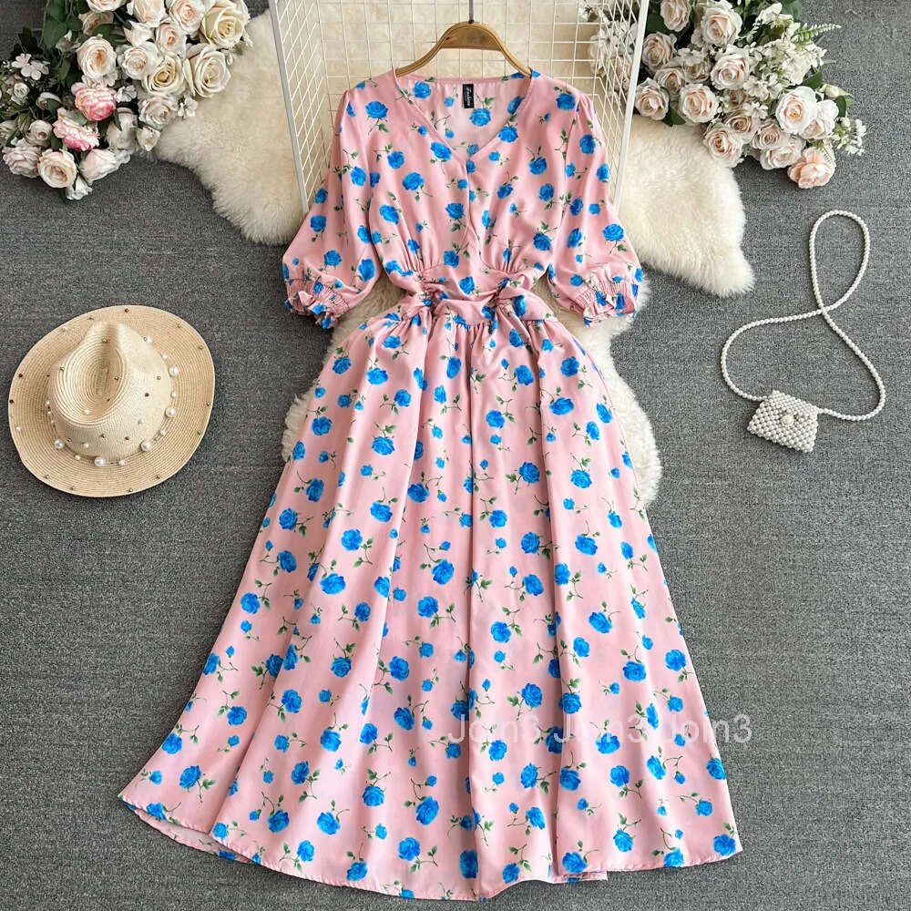 Summer A-Line Polyester Dress with V-Neck and Empire Waist, Short Kimono  Sleeves, Medium Length from Dhgate Basic & Casual Dresses