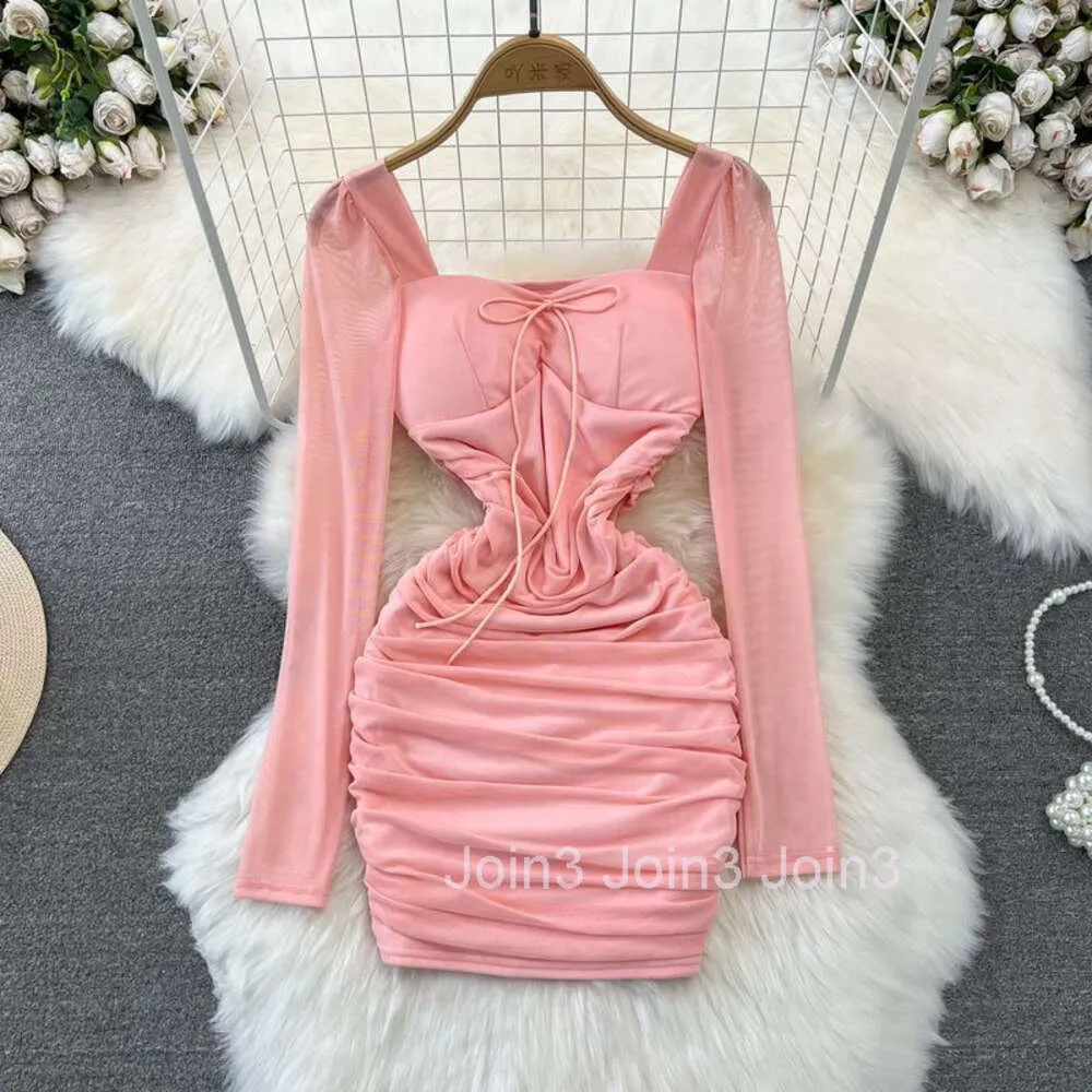 Polyester Long Sleeve Square Neck Mini Dress with Empire Waistline and Lace  Decoration for Winter from Dhgate Basic & Casual Dresses - price 32.17
