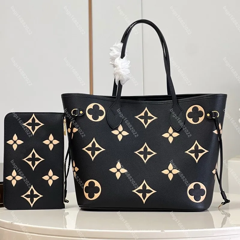 INS Litchi Pattern Shoulder Bag Fashion Zipper Bucket Bag High Capacity Totes Handbag For Women
