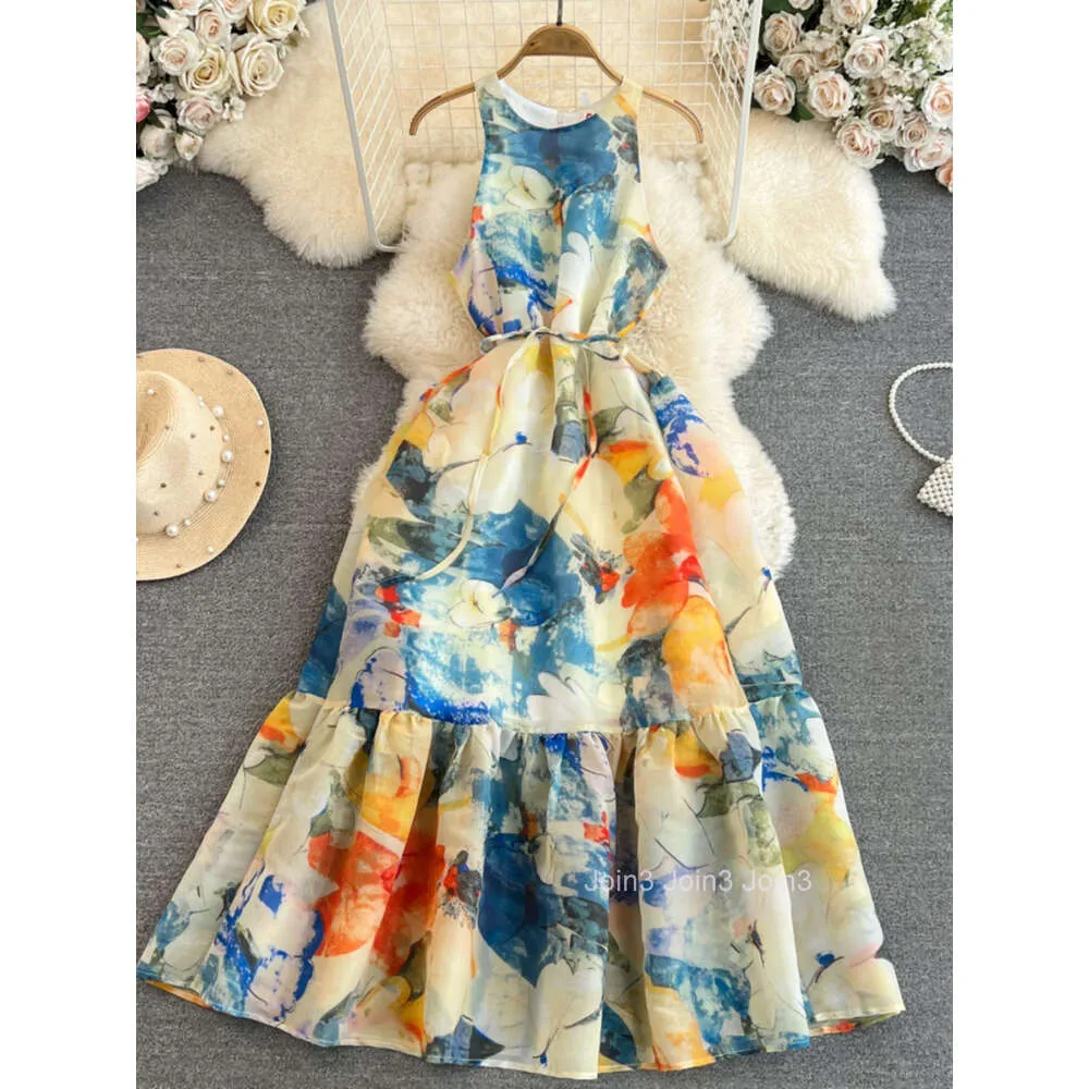 Vibrant Artistic Print A-Line Summer Dress Vibrant Artistic Print A-Line Summer Dress