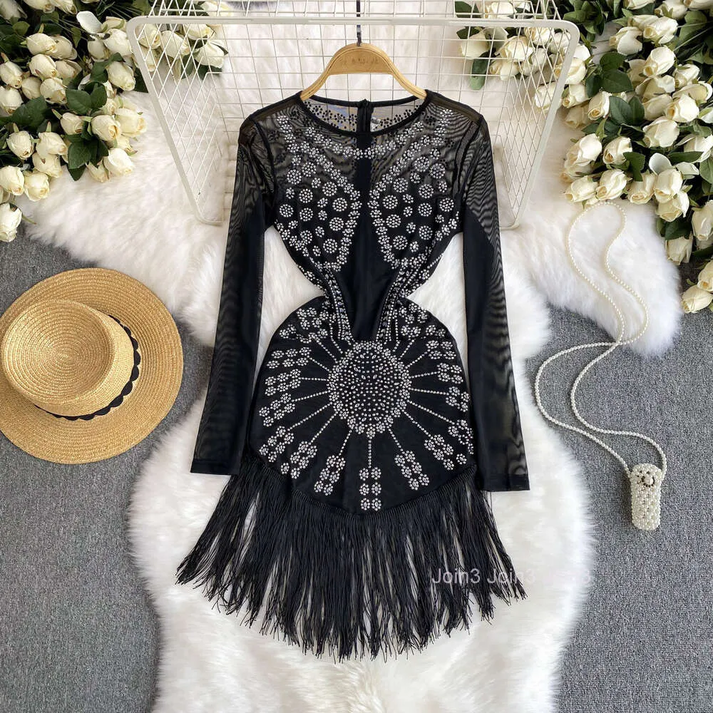 mesh studded dress Self-Portrait Halter neck rhinestone studded mesh dress