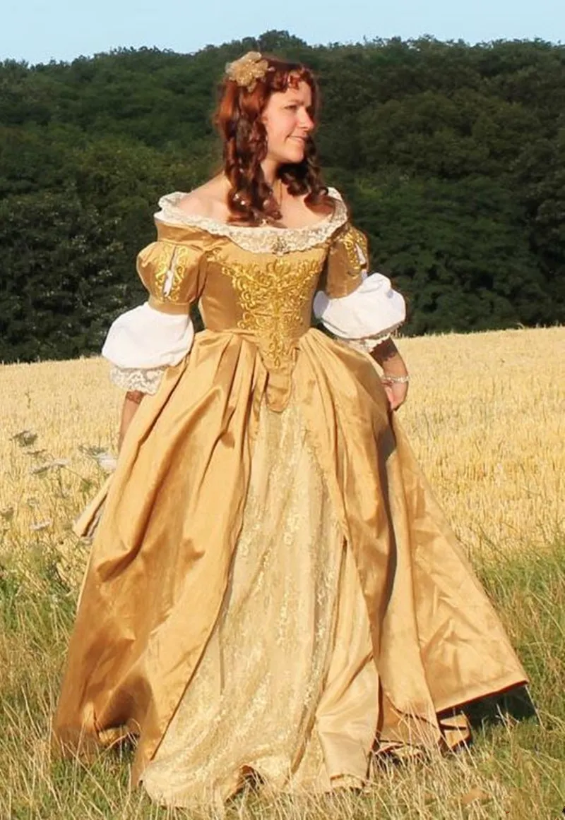 renaissance homecoming dresses Noble Renaissance Retro 7 Colors Jacquard Floral Pattern Masked Ball Gown Prom Dress Lace Half Sleeve Long Victorian Formal Dress