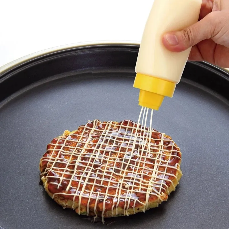 4-Hole Sauce Squeeze Bottle - 300ml Food Safe Resin Condiment Dispenser For Ketchup, Mayo, Oil, Icing (Yellow) - View #3