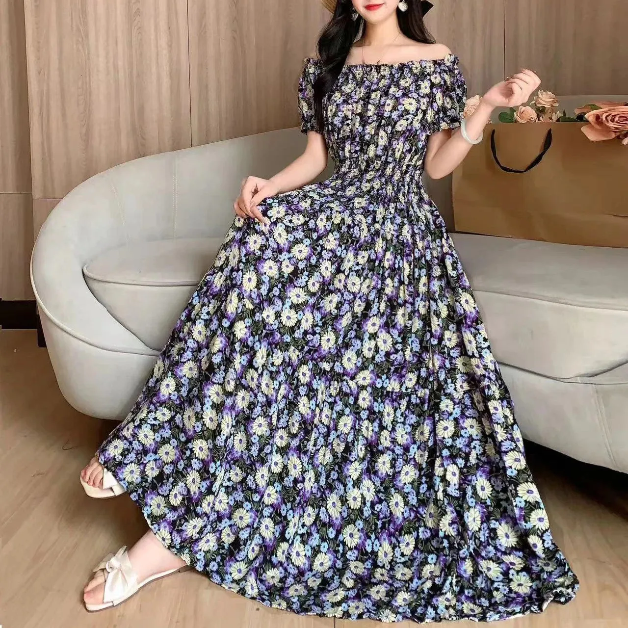 sage off the shoulder dress Silver Moon Off-Shoulder Maxi Dress Sage