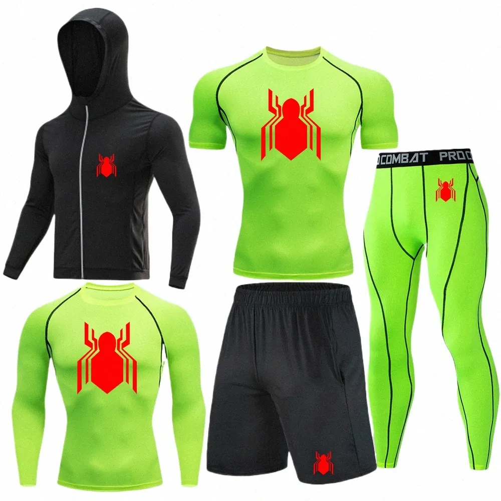 DHgate Comfy Mens 5 Piece Quick Dry Sportswear Compression Suit Set for Active Wear Apparel