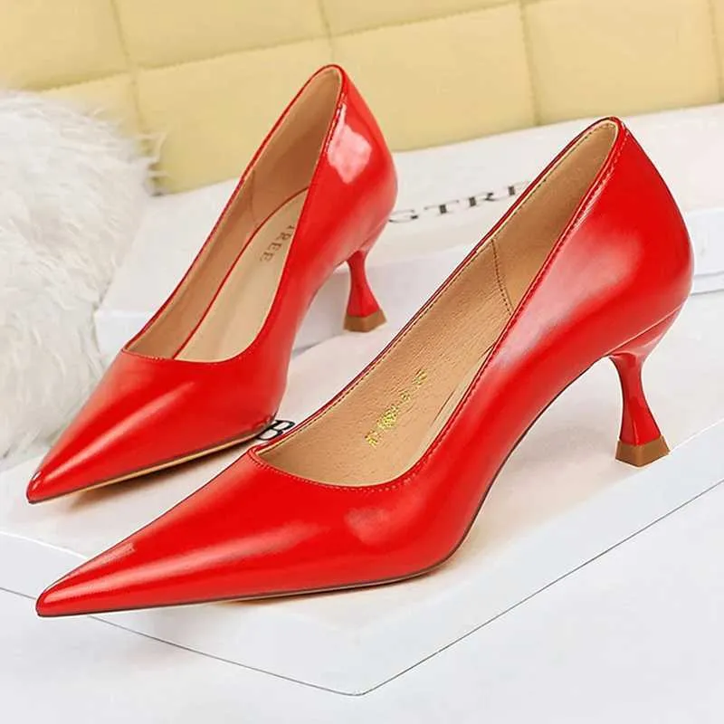 BigTREE Fashion Kitten High Heeled Green Dress Shoes Womens For Women PU Leather Pumps For Office And Occupation Plus Size 43L464 From Quality shoes001 14.47 DHgate.Com