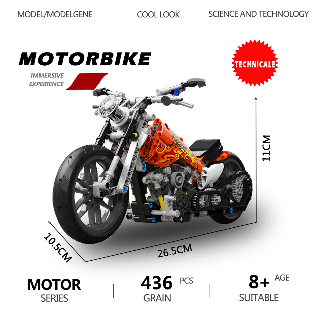 Set De 579 Piezas De Bloques De Construcción De Moto 1:8 – Modelo De Moto De Carreras Para Niños Y Adultos