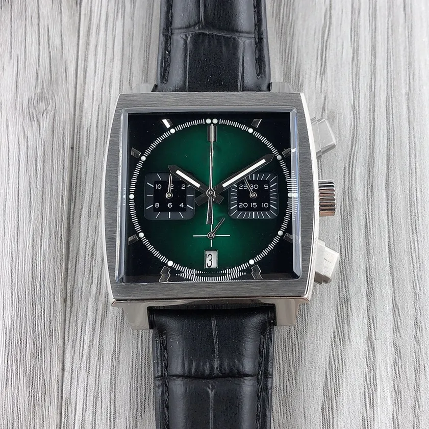 Mens Luxury Automatic VK Quartz Movement Watch, 39mm Square Date